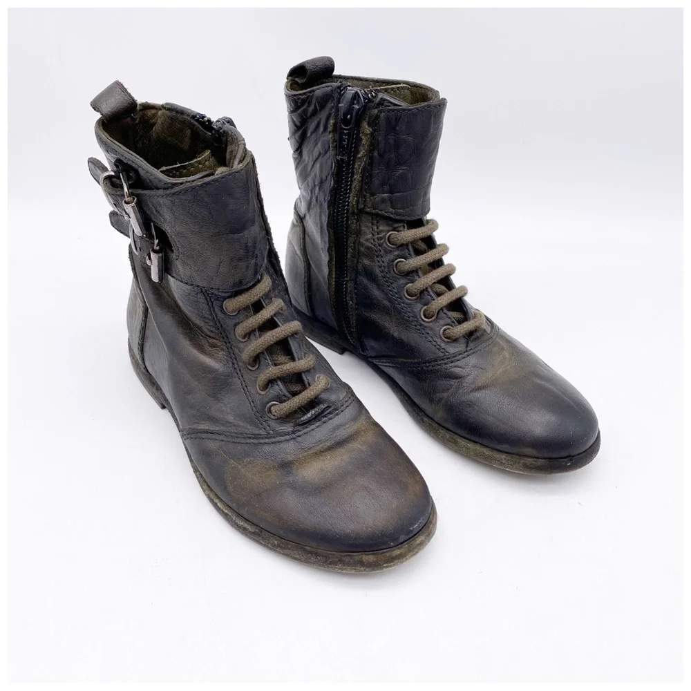 Bonpoint Green Lace‎ Up Boots Size 28